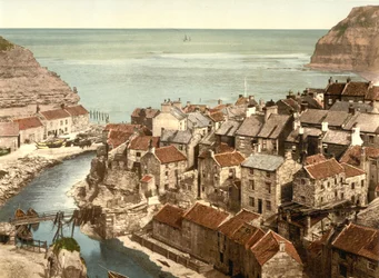 Staithes Dorf bei Whitby, Yorkshire, ca. 1890 - 1900